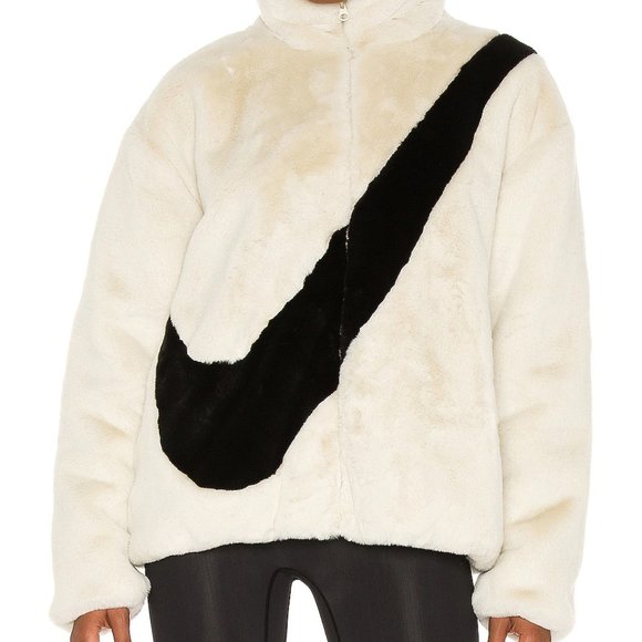 Nike Jackets & Blazers - Nike Swoosh Faux Fur Jacket